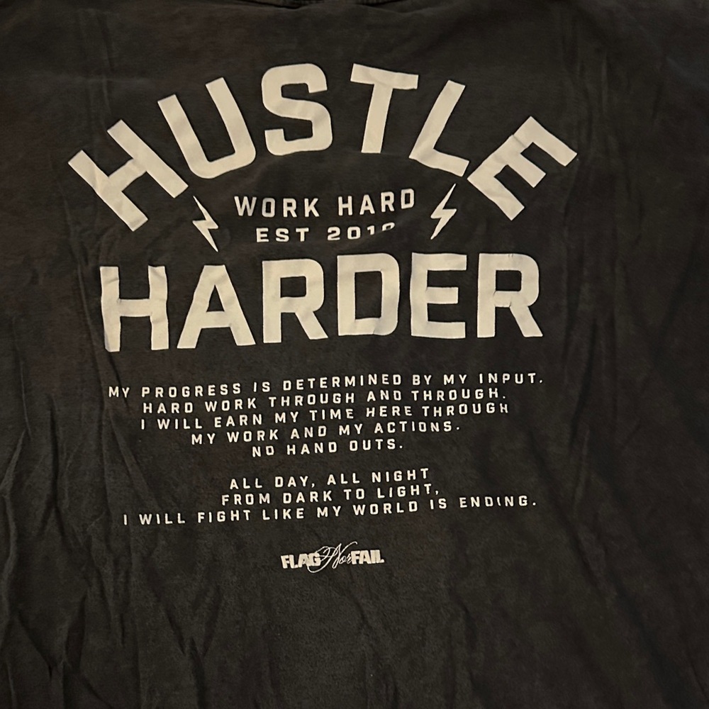Flag nor Fail Hustle Harder oversized gym tshirt. Size xxl FNF workout shirt